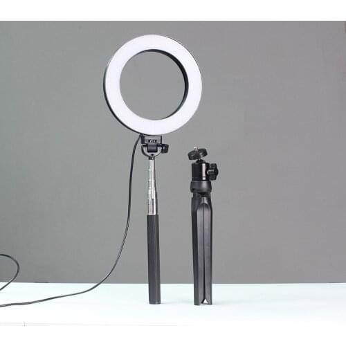 Camera Dimmable LED Ring Light Photo Video Studio Lamp With Tripod Selfie Stick Annular Fill Light For Live Makeup Lighting