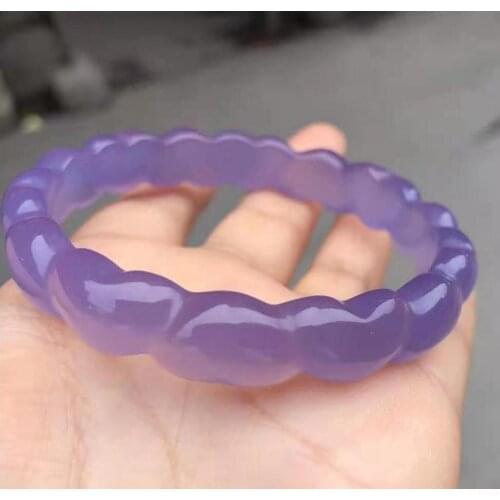 Womens Jade Bracelet Purple Fashion Accessories Jadeite Natural Charm Women Men for Hand Carved Round Bangle Ladies Jewelry
