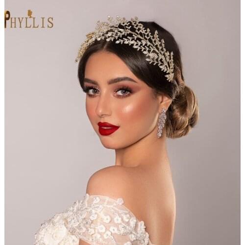 A01 Luxury Zircon Wedding Headpieces Bride Headbands Turkey Wedding Tiaras Bridal Hair Jewelry Wedding Headwear for Bride Crowns