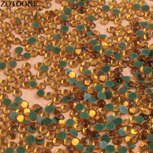 ZOTOONE Hot Fix Flat Back Yellow Rhinestone Stones And Crystals Diamond Rhinestones For Clothing Phone DIY Strass Applique E