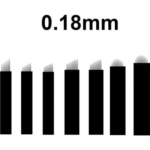 10pcs Black 0.18mm Microblading Needles 7 9 12 11 14 Flex for Permanent Makeup Tattoo Needle Manual Eyebrow Blades U Shape