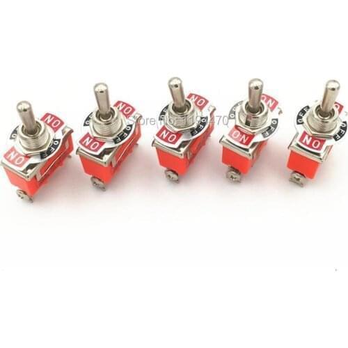 10pcs Latching Toggle Switch 1122 3-Pin 3 Position ON-OFF-ON SPDT 15A 250VAC with Waterproof Cap 12mm Mounting Hole