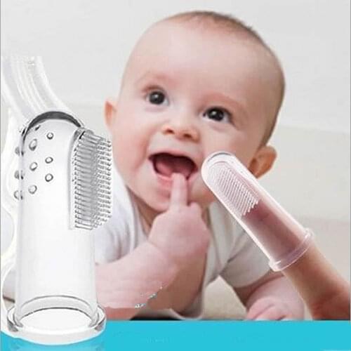 2 Pcs Silicone Infant Baby Teeth Clear Gum Brush Infant Deciduous Tooth Brush Massage newborn Tooth Brush Toothbrush