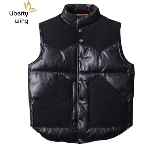 2020 S-4XL New Winter Genuine Sheep Fashion Sheepskin Real Leather Solid Sleeveless Mens Single Breasted Vest