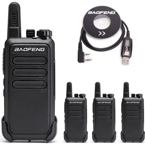 4Pcs Baofeng BF-C9 Portable Mini Walkie Talkie VOX Charging USB Two Way Radio Hotel/Restaurant BF C9 With USB Programming Cable