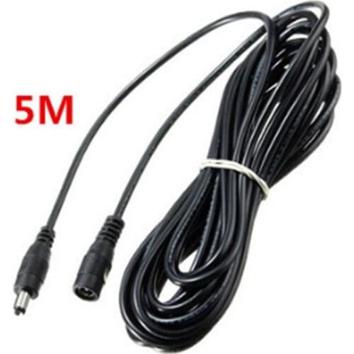 5M 12V CCTV DC Power Cable Extension Cord Adapter Male/female 5.5mmx2.1mm