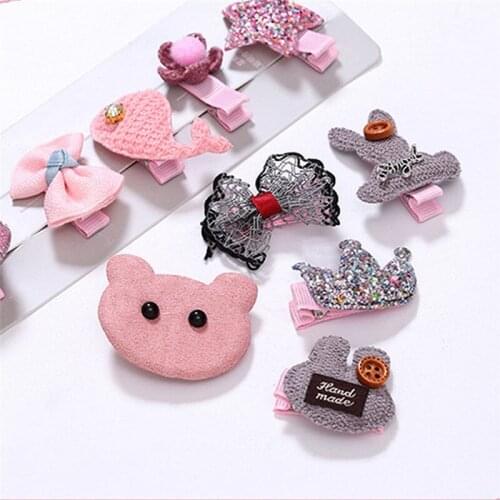5Pcs Cartoon Flower BB Clip Baby Children Hair Clips Bobby Pin Barrettes Accessories For Girls Kids Hairpins Hairgrip Headdress