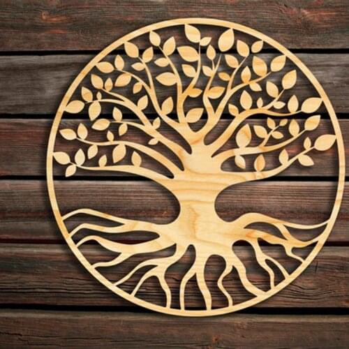 5pcs Tree of Life wall decor from natural wood Unfinished Blank Tree of life wood door hangers sign