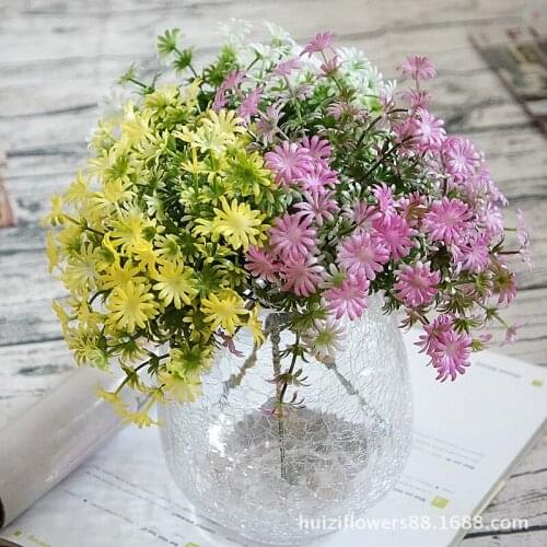 5 forks mimosa stargrass artificial flower branch home hotel decoration floral arrangement ornament wedding photography prop