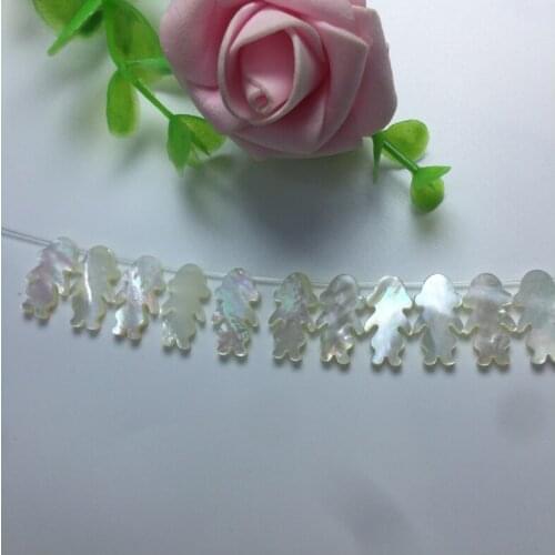 50pcs Natural White Girl/Boy Mother of Pearl shell for DIY Jewelry 8x15mm kid & children cut MOP Pearl shell Beads For Necklace