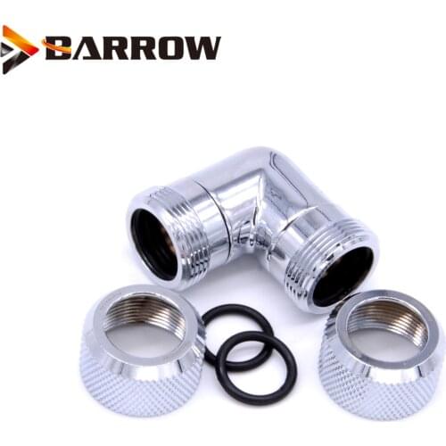 BARROW Black Silver G1/4' thread Dual 90 Degree Rotary Fitting Adapter Rotating 90 Angle Adaptors use for OD12/14/16MM Hard Tube