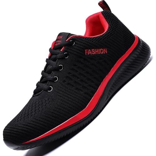 Large Size Outdoor Breathable Sneakers Man Running Shoes Women Sneakers Man Sport Shoes Mens Sports Black Red Walking GMB-1465
