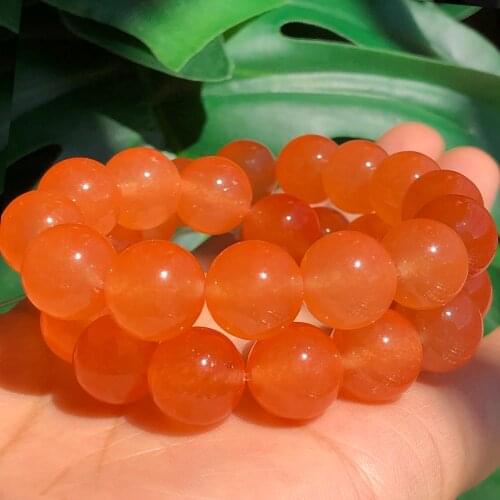 AAA Natural Stone Orange Chalcedony Jades Beads Loose Spacer Beads For Jewelry Making DIY Bracelet Necklace 6 8 10mm