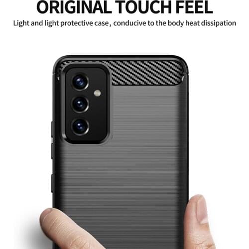 For Samsung Galaxy Quantum 2 Case Cover For Samsung A Quantum 2 Shockproof Bumper Soft Rubber Carbon Fiber Armor Phone Back Case