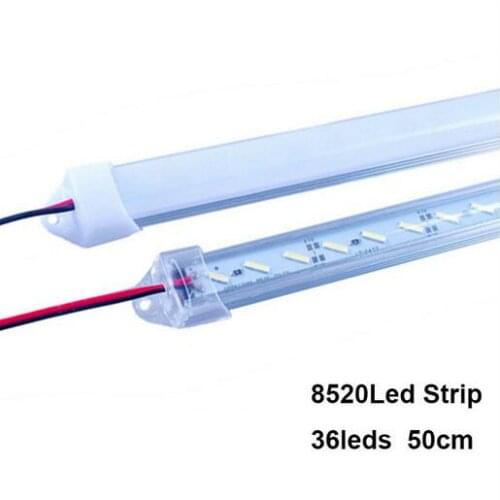 DC12V 8520 LED Rigid Strip 30/50cm 21leds/36leds Led Strip Bar for Cabinet Closet Kitchen With Cover Double Chip Supper Bright