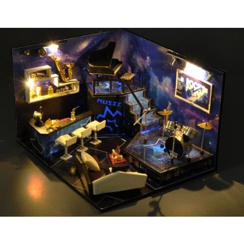 Handmade puzzle creative gift star dream night small house assembly model J03