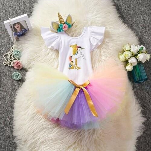 Halloween Baby Dress 1 Year Colorful Dresses Toddler Girls Dresses Unicorn Baby Clothes Christening Gown Dress For Baby Girl