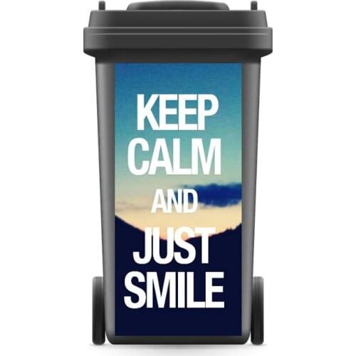 DIY Creative 3D Rubbish Bin Sticker Keep Calm Just Smile Wall Mural Wall Print Decal Removable self adhesive Kitchen Accessories