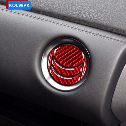 For Nissan GTR R35 2008-2016 Carbon Fiber Car Interior Dashboard Central Air Outlet Conditioning Vent Trim Covers Stickers