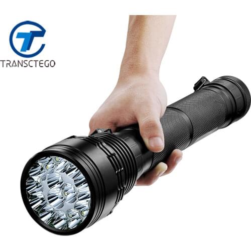 TRANSCTEGO Flashlight Rechargeable HID Torch xenon Lumen 150W Light Tail Black Flashlight Outdoor Hunting Camping USB Power bank
