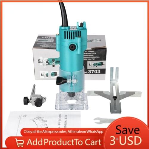 Wood Milling Machine Electric Wood Router Woodworking Manual CNC Trimmer Engraving Slotting Trimming Hand Carving 220V 450W