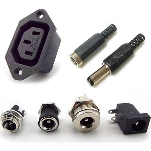 5.5 x 2.1mm DC Female Power Supply Jack Charging Port Socket 5.5 * 2.1 mm Electric Pcb Panel Mount Connector Threaded Metal U27