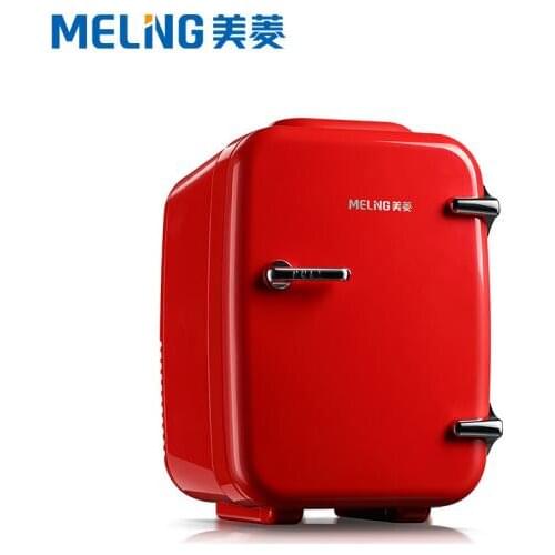 Meiling car refrigerator 4L small refrigerator car refrigerator car /home dual-use mini refrigerator small household red