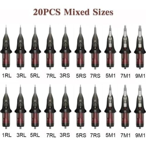 Cartridge Tattoo Needles Mixed Sizes Disposable Sterilized Safety Tattoo Needle for Cartridge Machines Grips Microblading 0.35mm