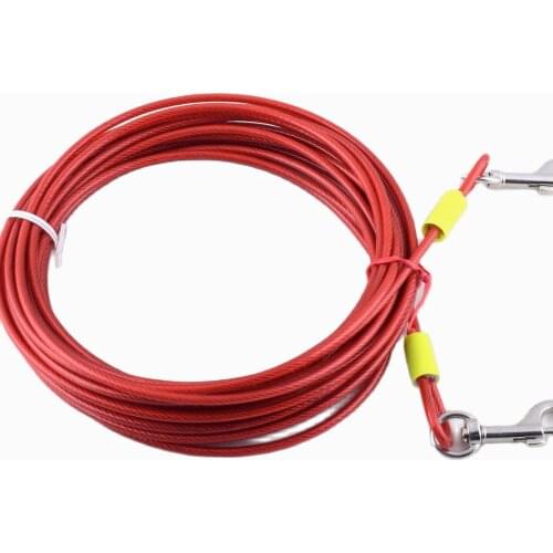 Red Strong Dog Leash lead Pet Tie Out Cable for Dogs 25 Feet pet Drag leash rope Outdoor Camping dog collar hardware supply