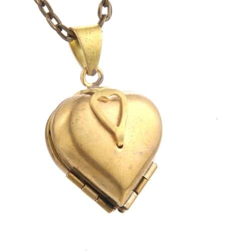 Creative Valentine Gift Animal Photo Frames Can Open Locket Necklaces Heart Pendant Necklace Jewelry For Women Girlfriend Gift