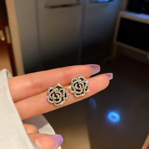 Summer new personality creative flower earrings luxury fashion prom party female earrings holiday gift jewelry