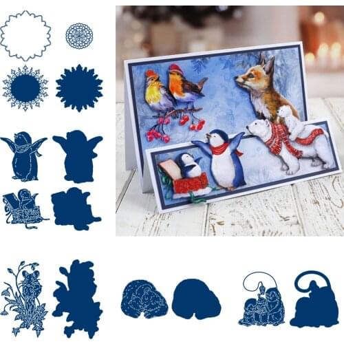 Bear Mouse Flower Penguin Stamps And Dies New Arrival 2021 Scrapbook Dariy Decoration Stencil Embossing Template Diy Albums