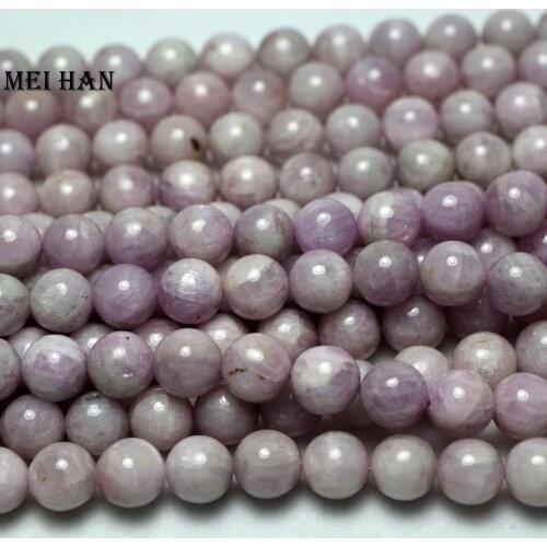 Meihan Wholesale cheap (1 strand) natural Madagascar kunzite 8mm+-0.2 smooth round loose beads for jewelry making design