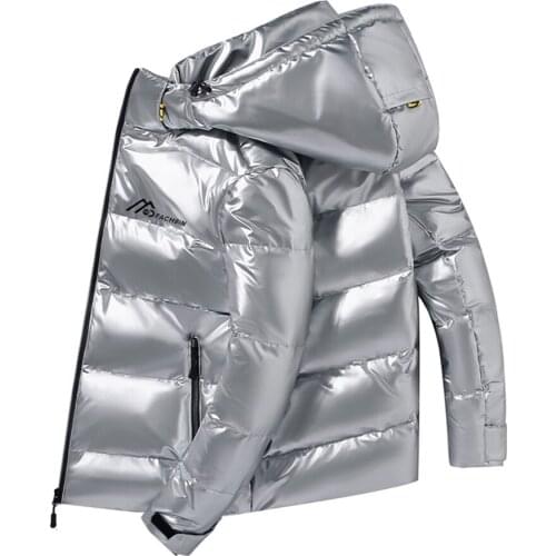 Shiny Fabric Down Jacket Men 2020 NewHooded Top Quality White Duck Thick Winter Warm Parka Waterproof Plus Size 4XL