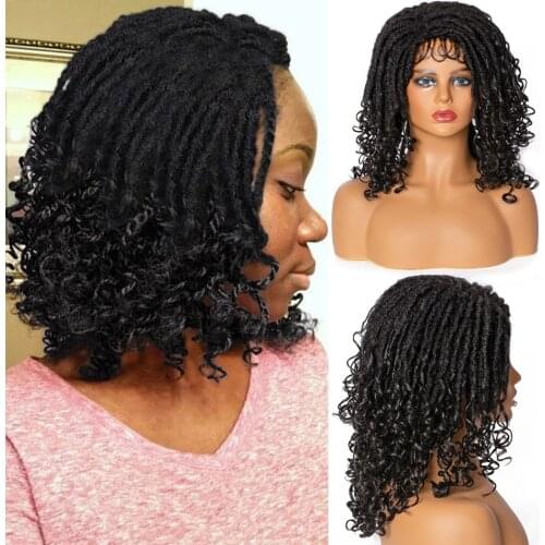 Long Faux locs Dreadlock Wig Soft Black Synthetic Wigs Dreadlocks Turban Wig Crochet Twist Fiber For Black Women Daily Hair Wigs