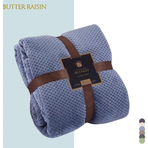 Polyester Blankets Throw Pineapple Plaid Blanket Soft Travel Blanket Solid Color Bedspread Plush Cover for Home Bed Sofa Warm