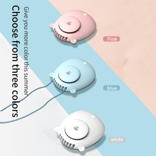 1200mAh USB Bear Portable Electrical Neck Fan with Large Battery Capacity Three Speed Wind Halter Mini 5V for Sport Outer Door