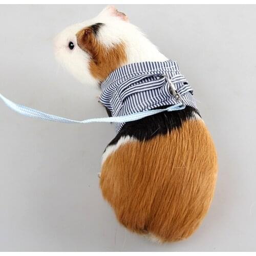 Hot Hamster Leash Harness Small Animal Harness for Guinea Pig Squirrel Adjustable Striped Cotton Pet Clothes Hamster Accessories