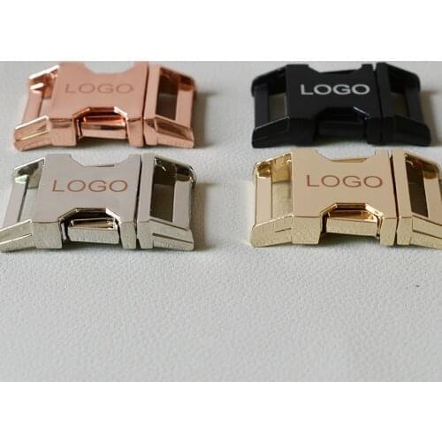 LOGO 10 Pcs Retailing Silver Metal Side Release Buckles Pack for 20mm We offer free lettering service DIY Accessories