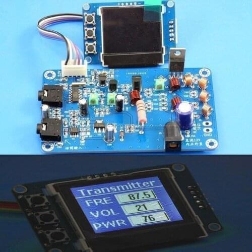 5W-7w FM Transmitter Radio Station PLL Stereo Digital frequency DIY KITS 76-108 MHz Receiver antenna+ lcd Digital Display