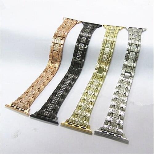 Luxury Stainless Steel link bracelet for apple watch band 44mm 42mm 40mm 38mm iwatch6 5 4 3 2Series