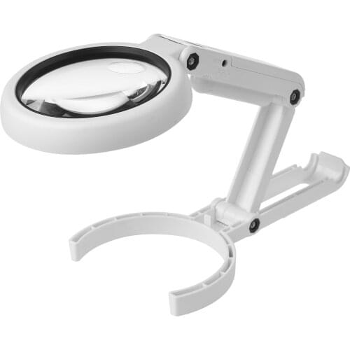 5X/10X Handheld Desk Magnifier with LED Light and Stand USB Powered Illuminated Magnifying Glass Electronics Repair Hobby Tool