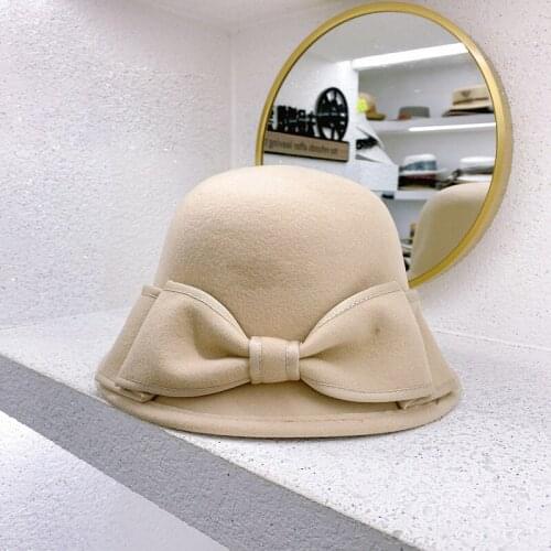 2021 Felt Hat Wool Women Black Pillbox Hats Black Ladies Vintage Cocktail Fashion Wedding Derby Fedora Chapeau Femme