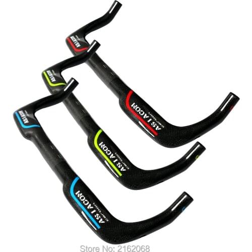 New 4 colors ASIACOM racing Road bike full carbon rest handlebar TT style Fixed Gear bicycle handlebar 31.8*400-460mm Free ship
