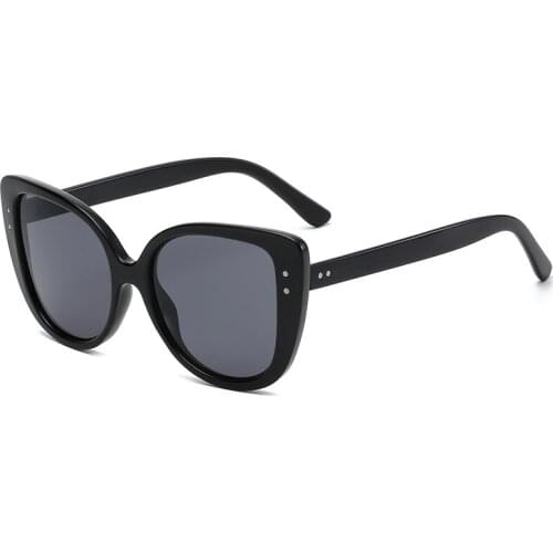 Fashion Cat Eye Oversize Sunglasses Women Vintage Black Eyewear Men Trending Rivet Cateye Sun Glasses Shades UV400