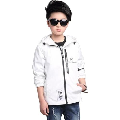 Spring Childrens Clothes Boy Hooded Jackets Windbreaker Kids Boys Clothes Trench Coat Boys Costume Long Sleeve Hooded