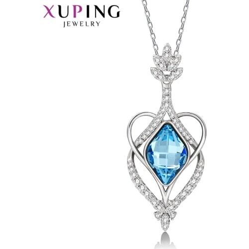 Xuping Jewelry Delicate Women Crystals Pendant Necklace with Rhodium Plated 40235