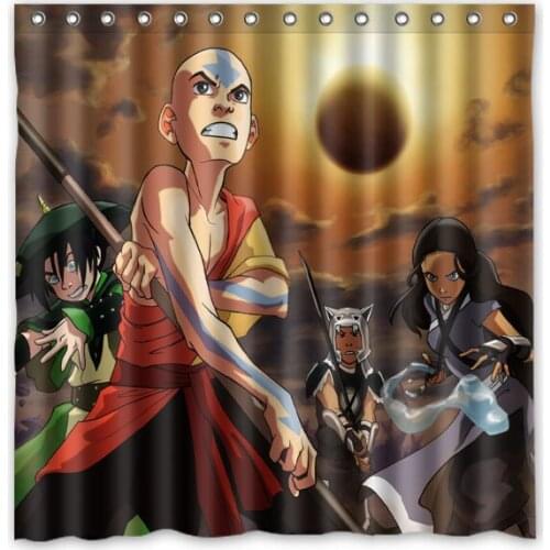 The Last Airbender Shower Curtain Waterproof Moldproof Polyester Fabric Bath Curtain Drop Ship Bathroom Decor 180*180cm