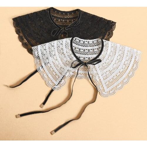 Women Sweater T-shirt Fake Collar Female Lace Floral Hollow Shirt False Collars Girls Shawl Wrap Female Detachable Collars