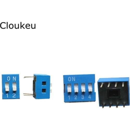 10Pcs Blue Digital toggle switch DS-1/2/3/4/5/6/7/8/10P 2.54mm